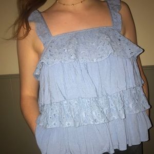 Tops - Light blue layered tank Tops - Light blue layered tank